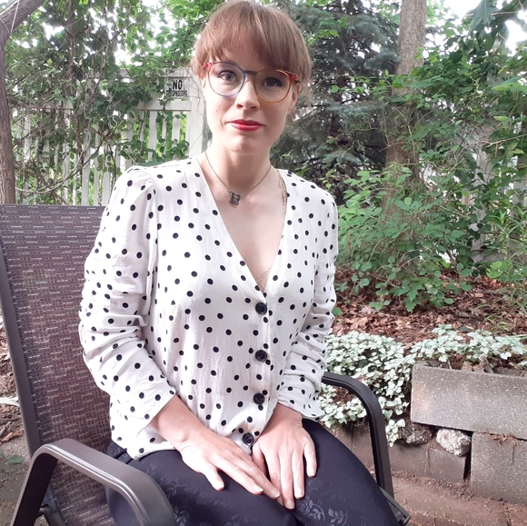 Anthropologie Tops - Maeve Polka-dot Blouse